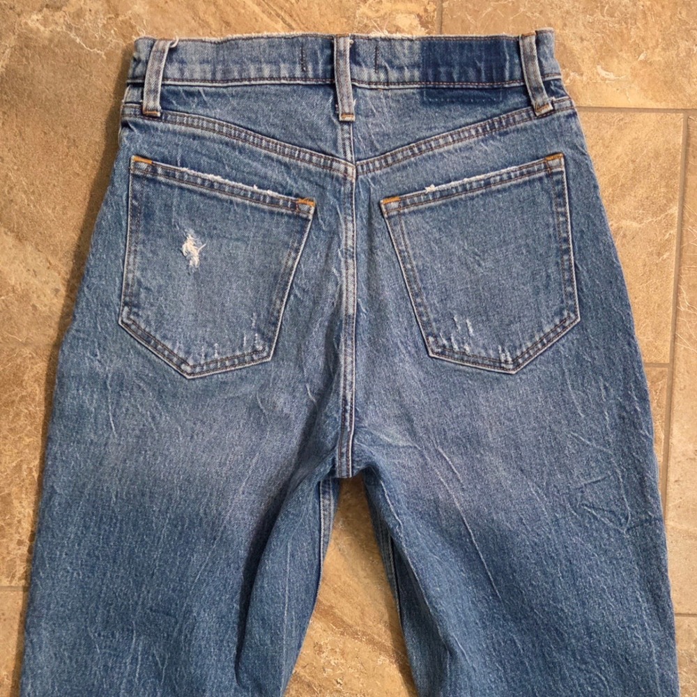 Abercrombie & Fitch Curve Love 90s Straight Ultra High Rise Distressed Jeans 27 - Picture 10 of 11